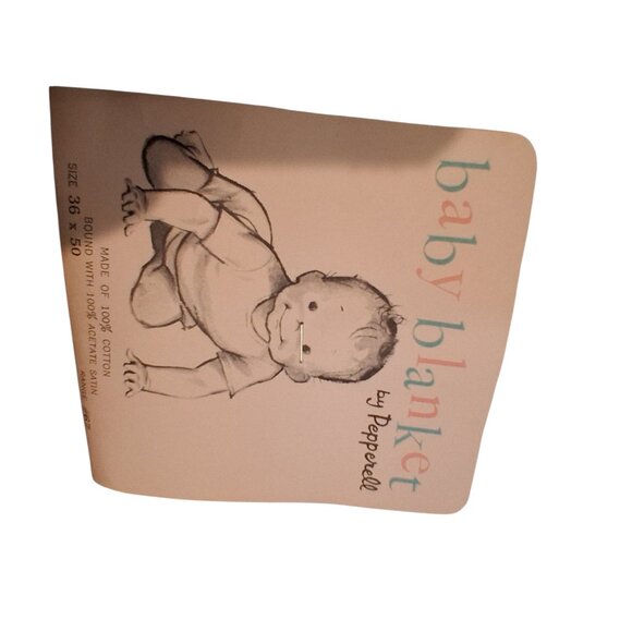 Pepperell nwt new old stock baby blanket fleece satin binding ivory 36x50 - Picture 5 of 10